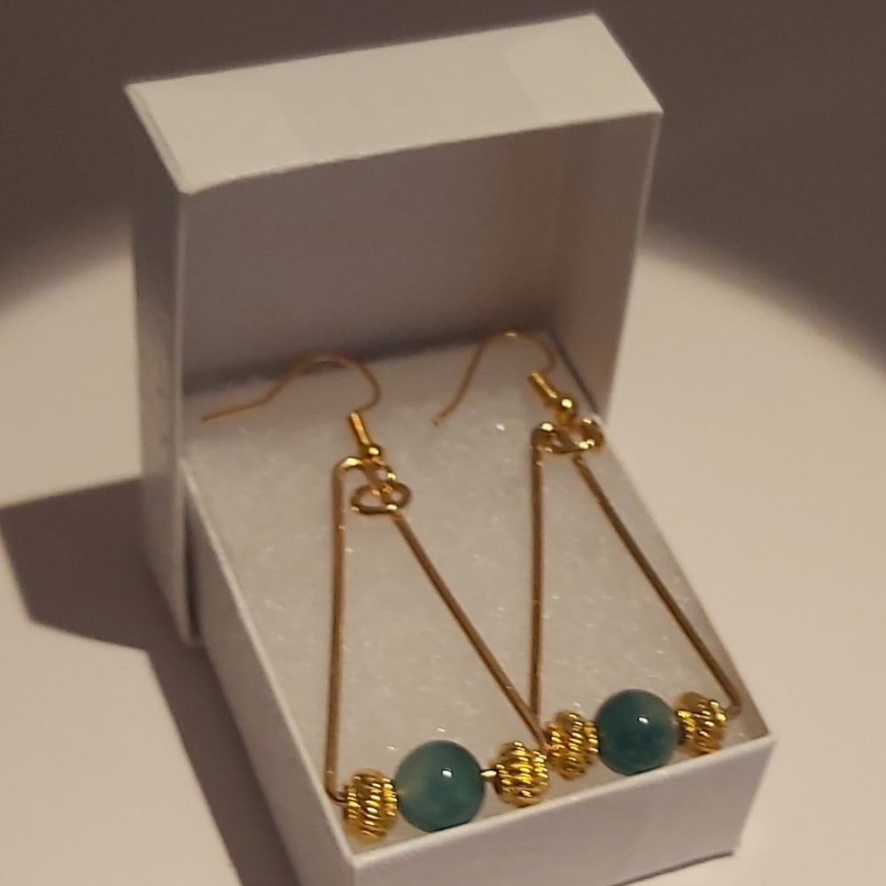 Earrings with Jade Beads